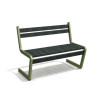 Banc de jardin type S avec dossier en IPRA et aluminium laqué Vert Sauge – 110,6 x 58,5 x 84,3 cm