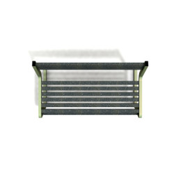 Banc de jardin type S avec dossier en IPRA et aluminium laqué Vert Sauge – 110,6 x 58,5 x 84,3 cm