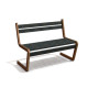 Banc de jardin type S avec dossier en IPRA et aluminium laqué Terre battue – 110,6 x 58,5 x 84,3 cm