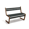 Banc de jardin type S avec dossier en IPRA et aluminium laqué Terre battue – 110,6 x 58,5 x 84,3 cm