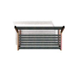 Banc de jardin type S avec dossier en IPRA et aluminium laqué Terre battue – 110,6 x 58,5 x 84,3 cm