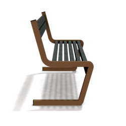 Banc de jardin type S avec dossier en IPRA et aluminium laqué Terre battue – 110,6 x 58,5 x 84,3 cm