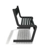 Banc de jardin type S avec dossier en IPRA et aluminium laqué Noir – 110,6 x 58,5 x 84,3 cm