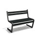 Banc de jardin type S avec dossier en IPRA et aluminium laqué Noir – 110,6 x 58,5 x 84,3 cm