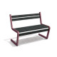 Banc de jardin type S avec dossier en IPRA et aluminium laqué Rose Poudrée – 110,6 x 58,5 x 84,3 cm