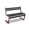 Banc de jardin type S avec dossier en IPRA et aluminium laqué Rose Poudrée – 110,6 x 58,5 x 84,3 cm