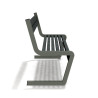 Banc de jardin type S avec dossier en IPRA et aluminium laqué Gris Anthracite – 110,6 x 58,5 x 84,3 cm