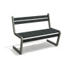 Banc de jardin type S avec dossier en IPRA et aluminium laqué Gris Anthracite – 110,6 x 58,5 x 84,3 cm
