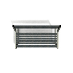 Banc de jardin type S avec dossier en IPRA et aluminium laqué Gris Anthracite – 110,6 x 58,5 x 84,3 cm