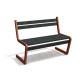Banc de jardin type S avec dossier en IPRA et aluminium laqué Rouille – 110,6 x 58,5 x 84,3 cm