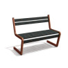 Banc de jardin type S avec dossier en IPRA et aluminium laqué Rouille – 110,6 x 58,5 x 84,3 cm