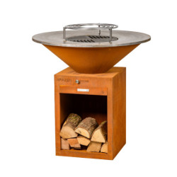 Braséro Barbecue avec Grille et Plancha Brazen - Acier Corten