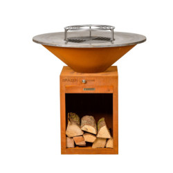 Braséro Barbecue avec Grille et Plancha Brazen - Acier Corten