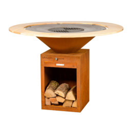 Braséro Barbecue avec Grille et Plancha Brazen - Acier Corten