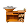 Braséro barbecue sur servante avec grille et plancha Brazen - Acier corten
