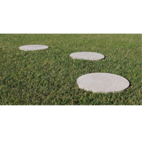 Pas Japonais rond en grès cérame effet pierre Sinaï beige - Ø37,5 x 2 cm