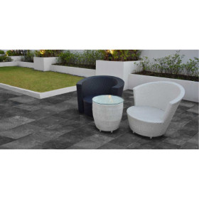 Pas Japonais en grès cérame effet ardoise - 61 x 40 x 2 cm