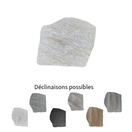 Pas Japonais irrégulier en grès cérame effet pierre Sinaï beige - 42-36 x 2 cm