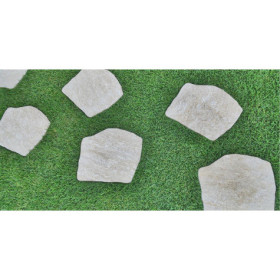 Pas Japonais irrégulier en grès cérame effet pierre Sinaï beige - 42-36 x 2 cm