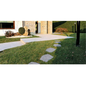 Pas Japonais irrégulier en grès cérame effet pierre Gris cendré - 42-36 x 2 cm