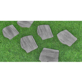 Pas Japonais irrégulier en grès cérame effet Bois grisé - 42-36 x 2 cm