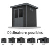 Abri de jardin en bois composite 28 mm Onyx 22 – 4 m² - 223 x 225 x 237 cm