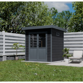 Abri de jardin en bois composite 28 mm Onyx 22 – 4 m² - 223 x 225 x 237 cm