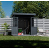 Abri de jardin en bois composite 28 mm Onyx 22 – 4 m² - 223 x 225 x 237 cm