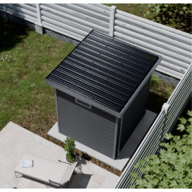 Abri de jardin en bois composite 28 mm Onyx 22 – 4 m² - 223 x 225 x 237 cm
