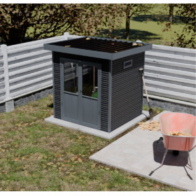 Abri de jardin en bois composite 28 mm Onyx 22 – 4 m² - 223 x 225 x 237 cm