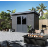 Abri de jardin en bois composite 28 mm Onyx 32 – 6 m² - 333 x 225 x 237 cm