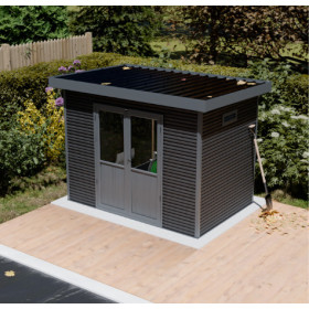 Abri de jardin en bois composite 28 mm Onyx 32 – 6 m² - 333 x 225 x 237 cm