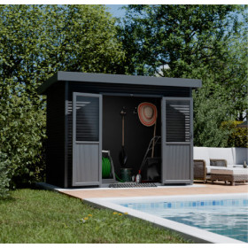 Abri de jardin en bois composite 28 mm Onyx 32 – 6 m² - 333 x 225 x 237 cm