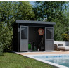 Abri de jardin en bois composite 28 mm Onyx 32 – 6 m² - 333 x 225 x 237 cm