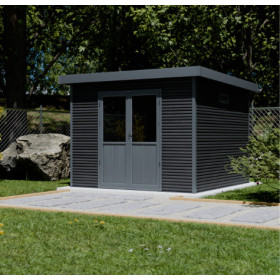 Abri de jardin en bois composite 28 mm Onyx 33 – 9 m² - 333 x 326 x 237 cm