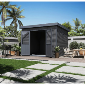 Abri de jardin en bois composite 28 mm Onyx 33 – 9 m² - 333 x 326 x 237 cm