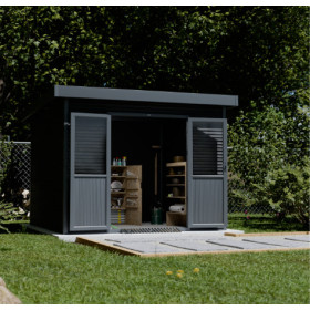 Abri de jardin en bois composite 28 mm Onyx 33 – 9 m² - 333 x 326 x 237 cm