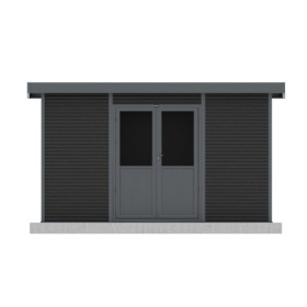 Abri de jardin en bois composite 28 mm Onyx 43 – 12 m² - 447 x 326 x 237 cm