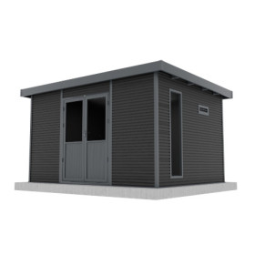 Abri de jardin en bois composite 28 mm Onyx 43 – 12 m² - 447 x 326 x 237 cm