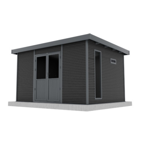 Abri de jardin en bois composite 28 mm Onyx 43 – 12 m² - 447 x 326 x 237 cm