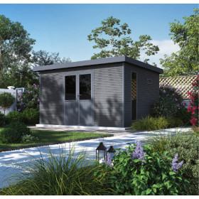 Abri de jardin en bois composite 28 mm Onyx 43 – 12 m² - 447 x 326 x 237 cm