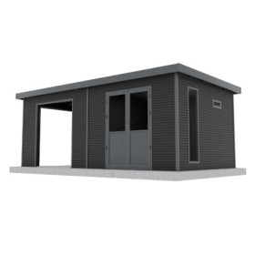 Abri de jardin en bois composite 28 mm Onyx 63 – 18 m² - 629 x 326 x 237 cm