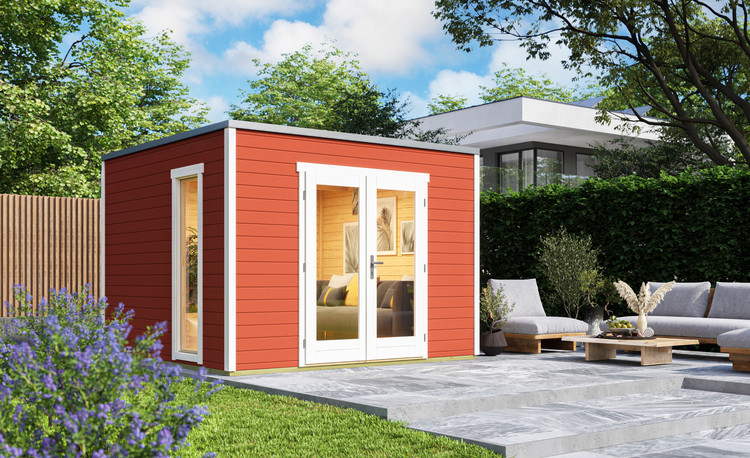 Abri de jardin en bois LASITA PALERMO 1 - 8.67m² (28mm) - ROUGE