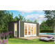 Abri de jardin en bois LASITA PALERMO 2 - 4,5x3m (28mm) - GRIS VERT