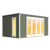 Abri de jardin en bois LASITA PALERMO 2 - 4,5x3m (28mm) - GRIS VERT