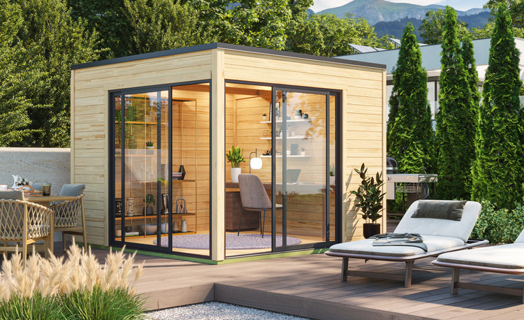 Abri de jardin en bois LASITA PALERMO 3 -3x3m (28mm) - finition NATURELLE