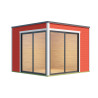 Abri de jardin en bois LASITA PALERMO 3 -3x3m (28mm) - ROUGE SUEDOIS