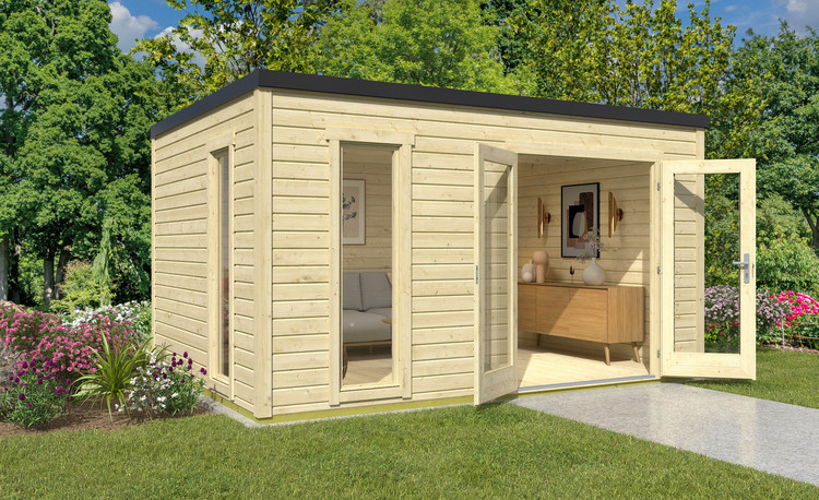 Abri de jardin en bois LASITA PALERMO 4 - 11.6m² (28mm) - finition NATURELLE