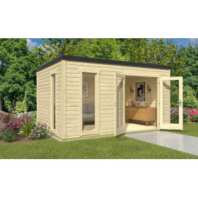 Abri de jardin en bois LASITA PALERMO 4 - 11.6m² (28mm) - finition NATURELLE