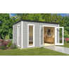 Abri de jardin en bois LASITA PALERMO 4 - 11.6m² (28mm) - Gris CLAIR